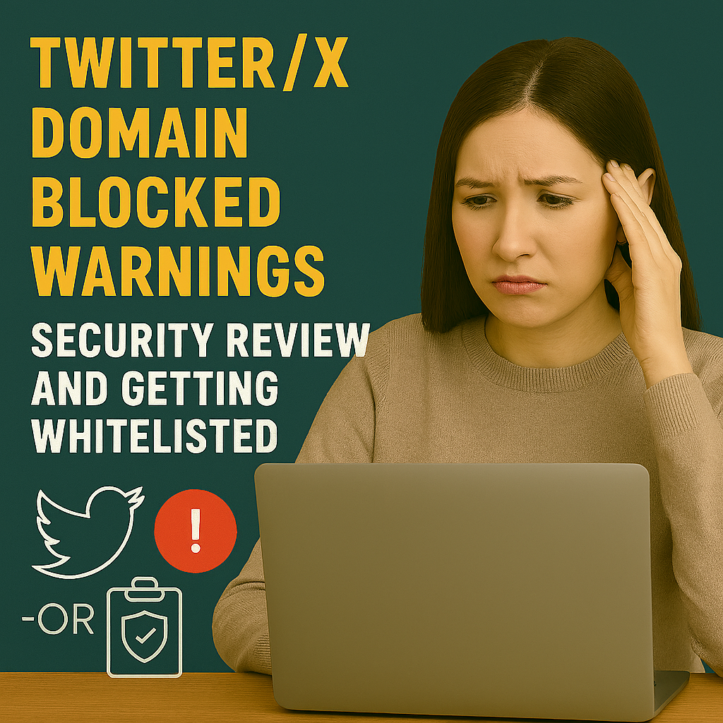 TwitterX Domain Blocked Warnings Security Review and Getting Whitelisted