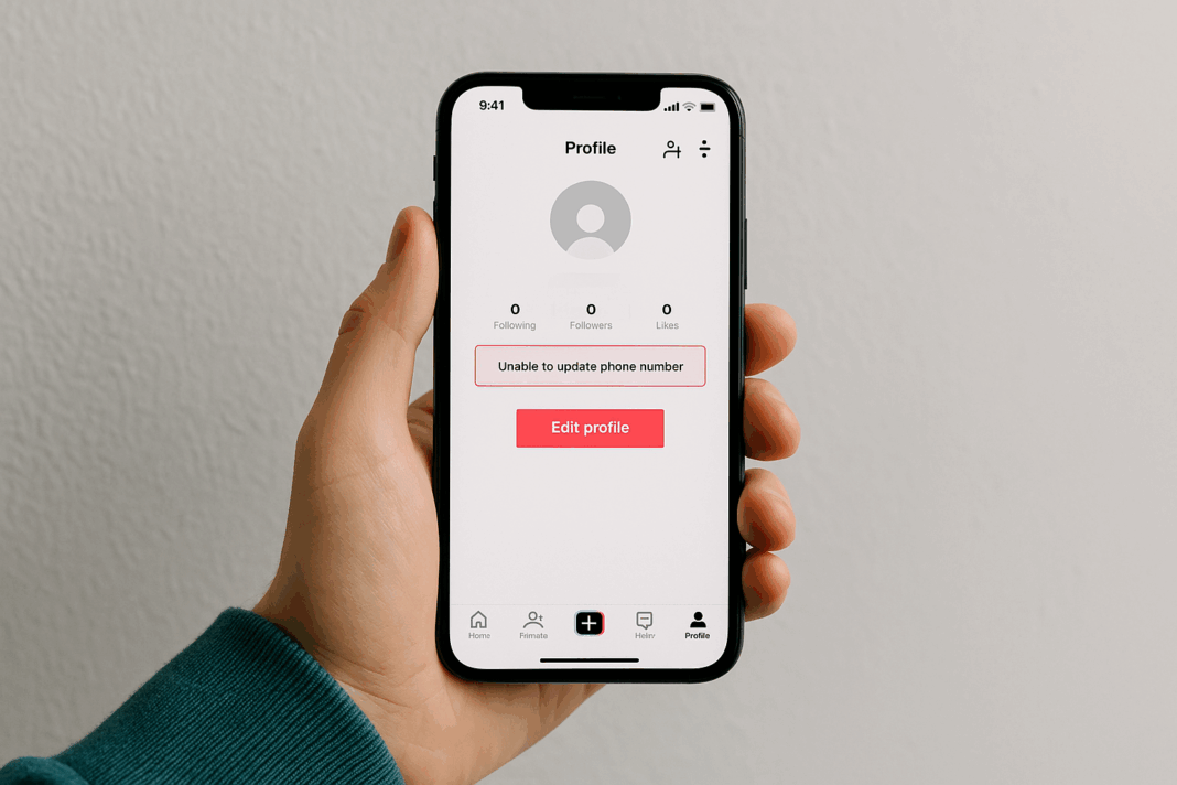 Unable to Update Phone Number on TikTok